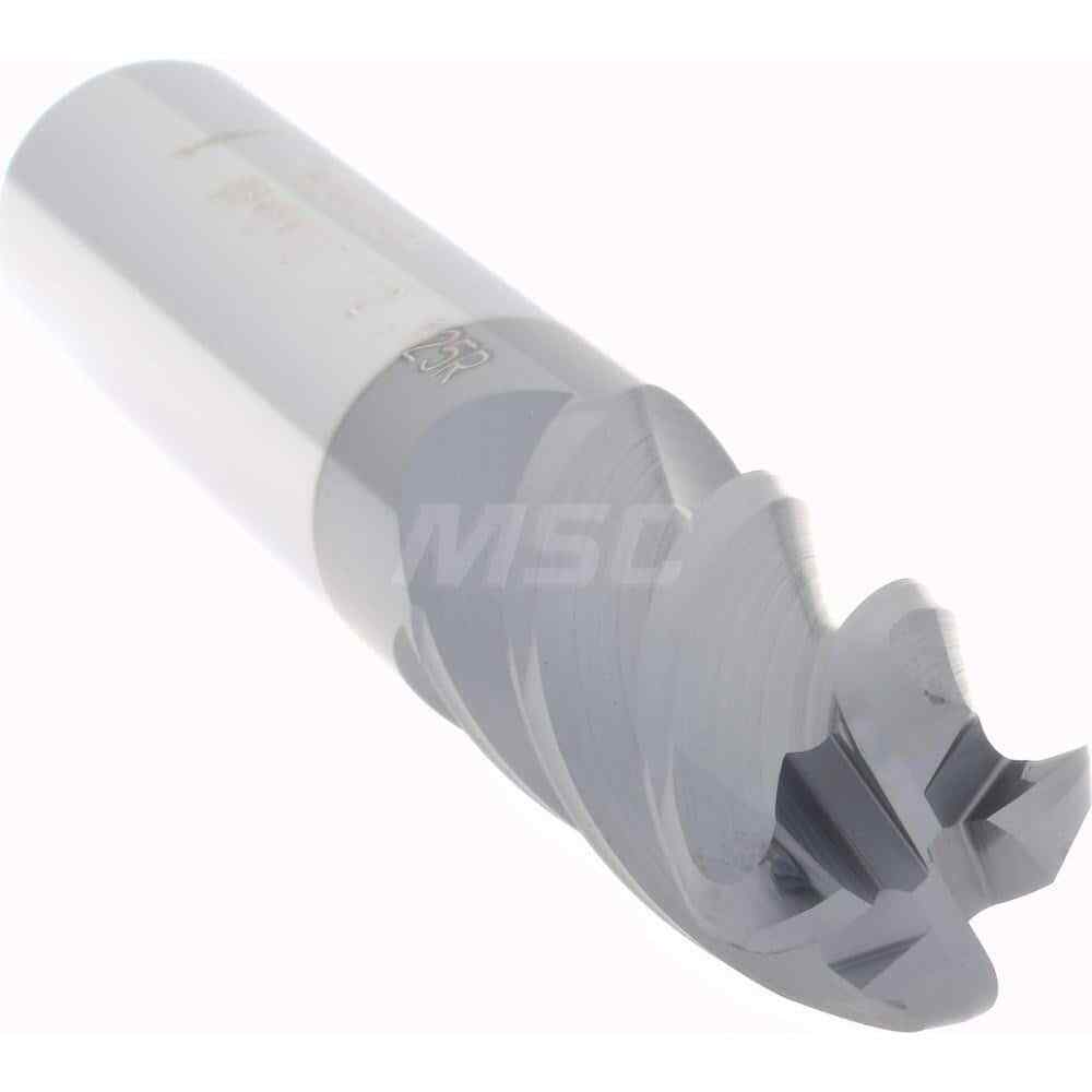 Accupro 1/2" Diam 4 Flute Single End Solid Carbide 1/8" Corner Radius End Mil...