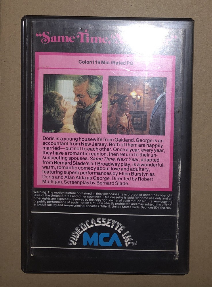 SAME TIME NEXT YEAR BETA 1980 MCA ELLEN BURSTYN, ALAN ALDA Clamshell