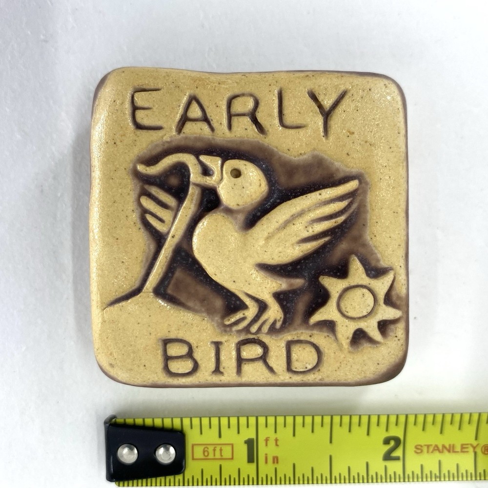 Early Bird 2x2" Ceramic Art Tile by Gretchen Kramp