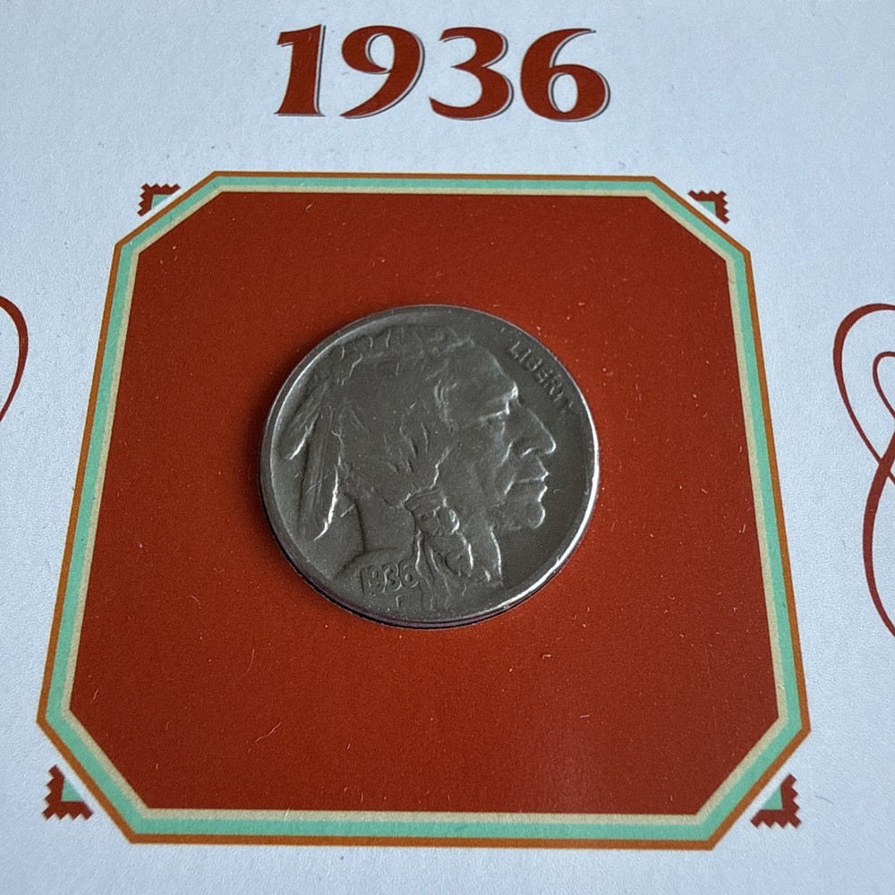 1936 Buffalo Nickel - With A Stamp