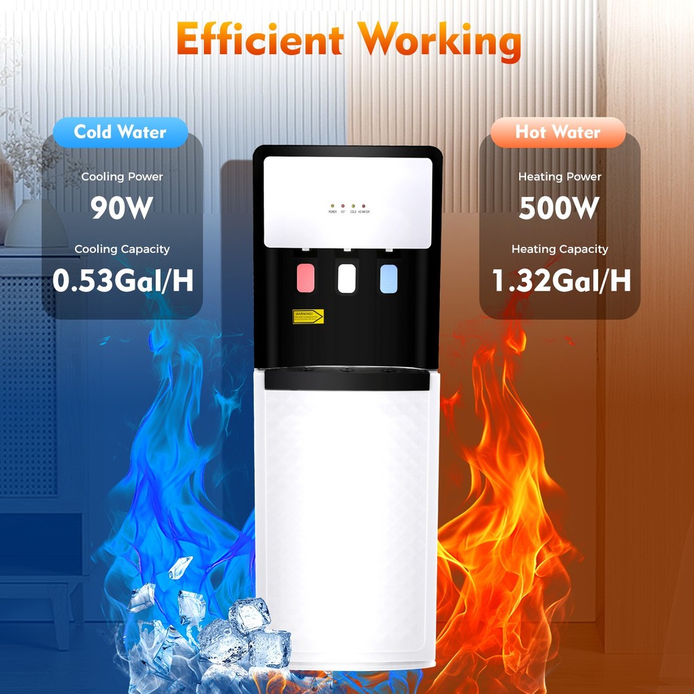 Bottom Loading Hot & Cold Water Dispenser 3 Taps Water Cooler Dispenser Standing