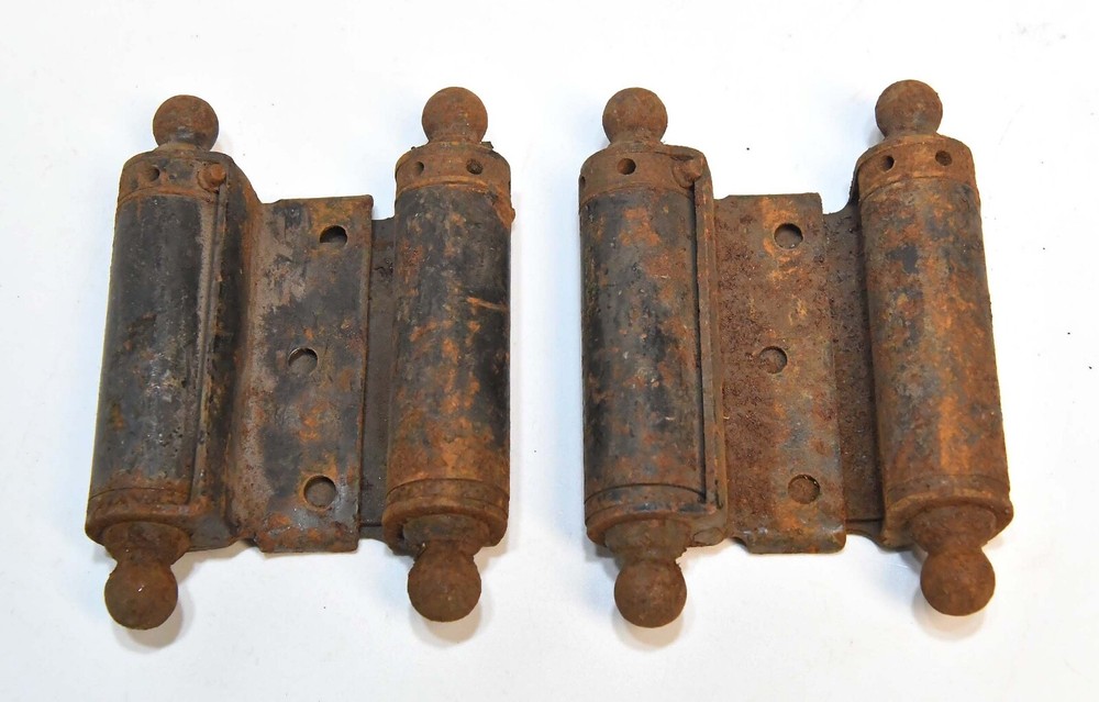 2 VINTAGE DOUBLE SPRING  DOOR HINGES