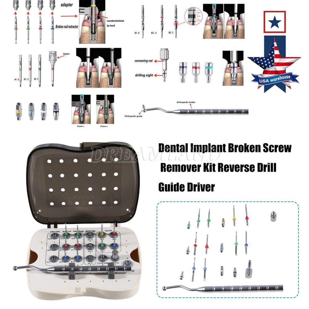 Dental Implant Broken Screw Remove Surgical Kit Drill Instrument