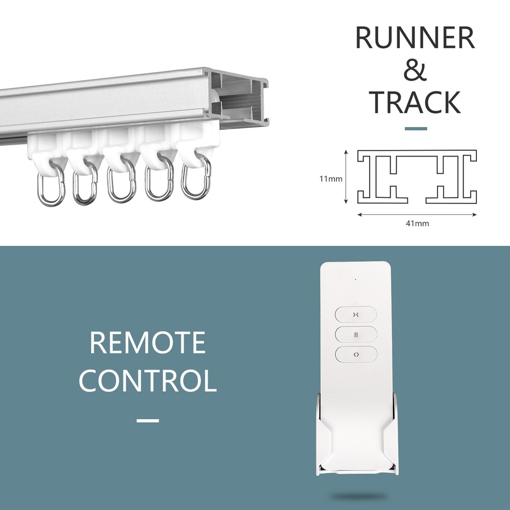 6.2m Motorized Curtain Track Rail Ceiling Track 20.3ft Remote Control FirstClass