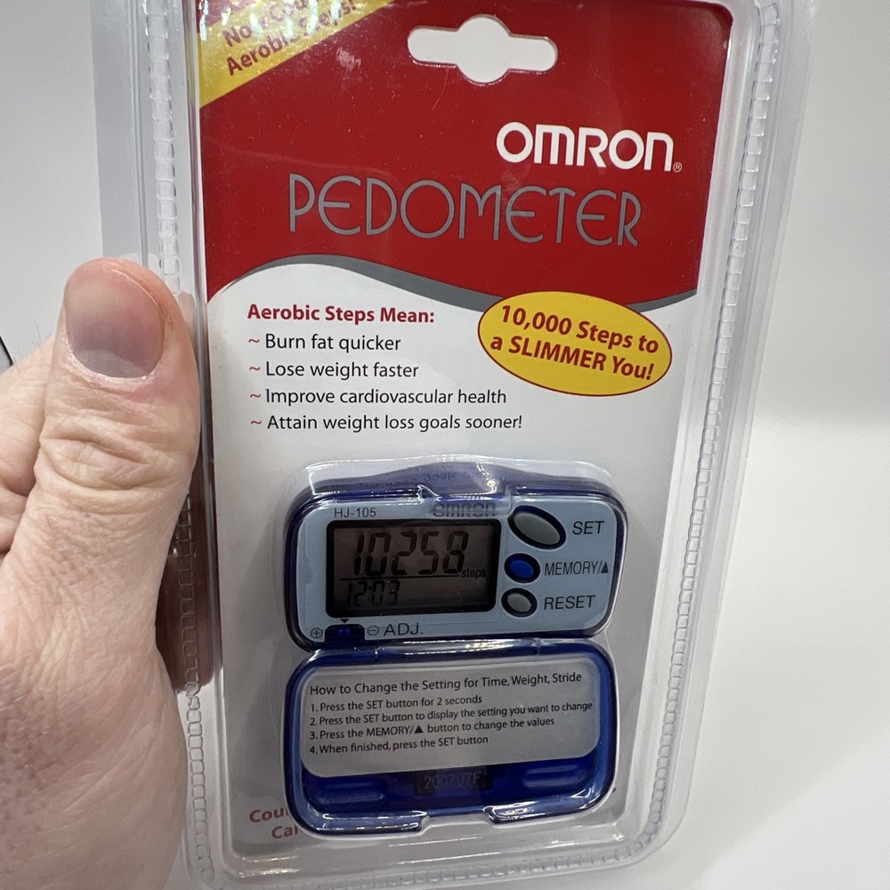 Omron Pedometer Model HJ-105 Step Counter New in Package ~ Sealed