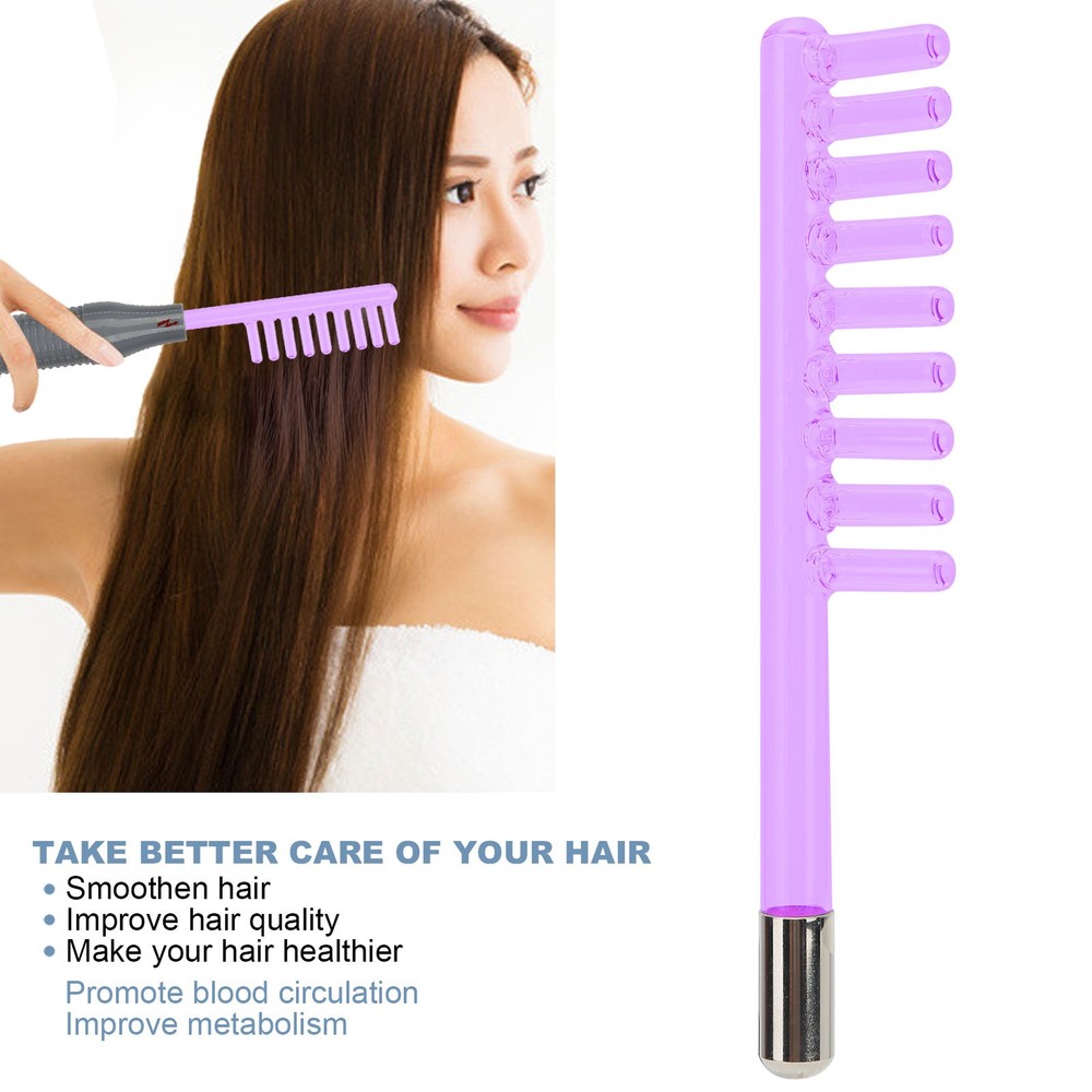 § Dandruff Removal Glass Comb Shaped Probe For High Frequency Electrotherapy