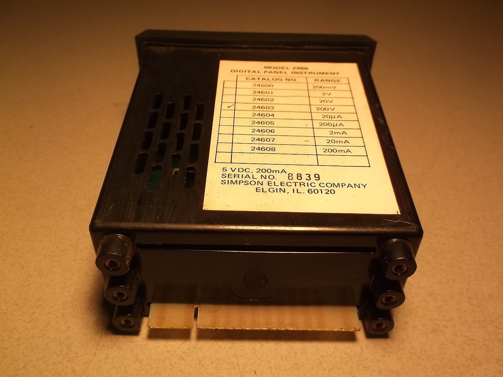 Simpson Digital Panel Meter Instrument 2866 *FREE SHIPPING*