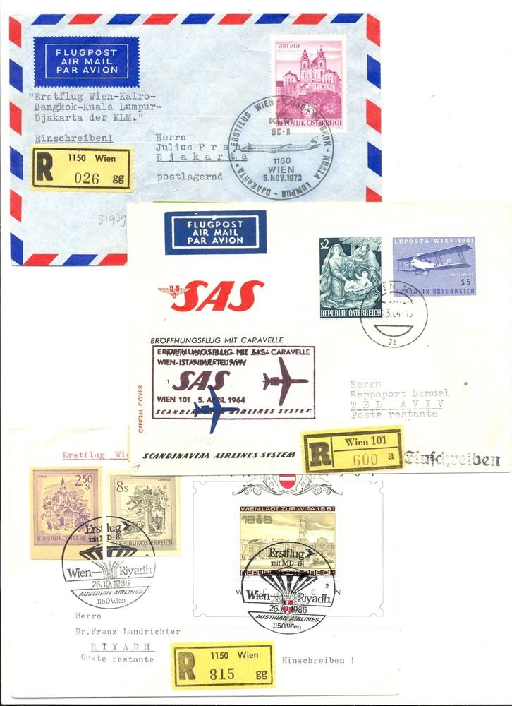 AUSTRIA 1964/90 --6 x SPEC FLIGHT CV --VF
