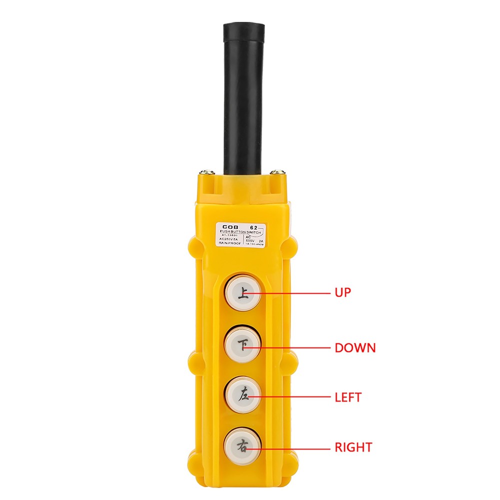 Crane Chain Hoist 4-channel Push Button Switch Lifting Pendant Controller