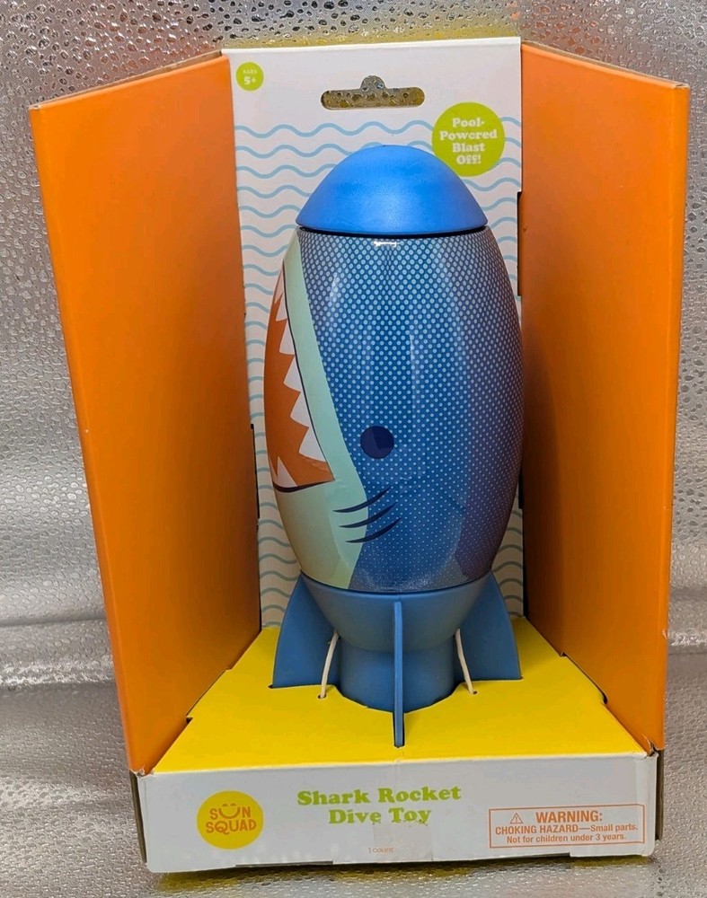 Sun Squad Shark Rocket Diving Toy Blue Pool Beach Water Launch