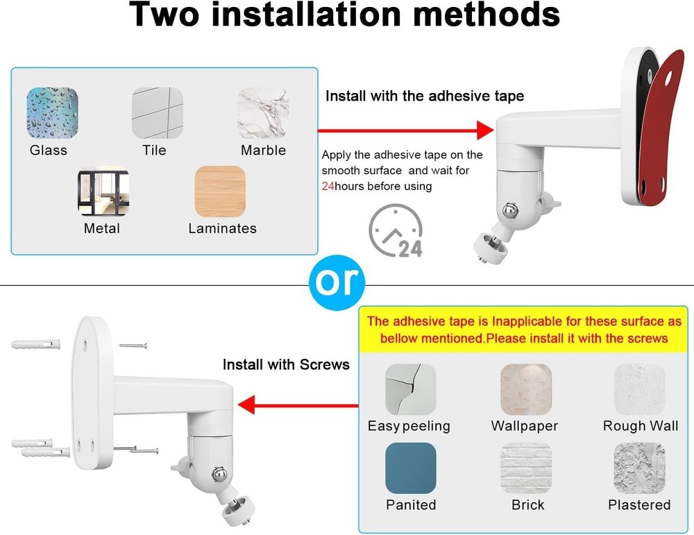 2 Pack Oxidation-Resistant Wall Mounts for Ring Stick Up Cam - Easy Install