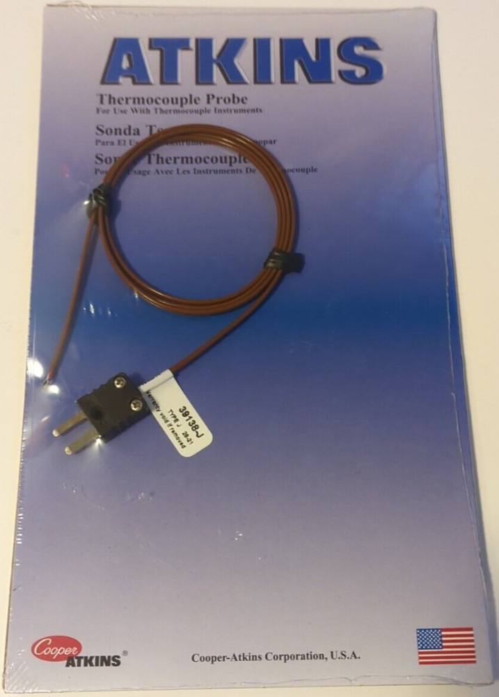Cooper-Atkins Thermocouple Probe 39138-J Type J 3FT