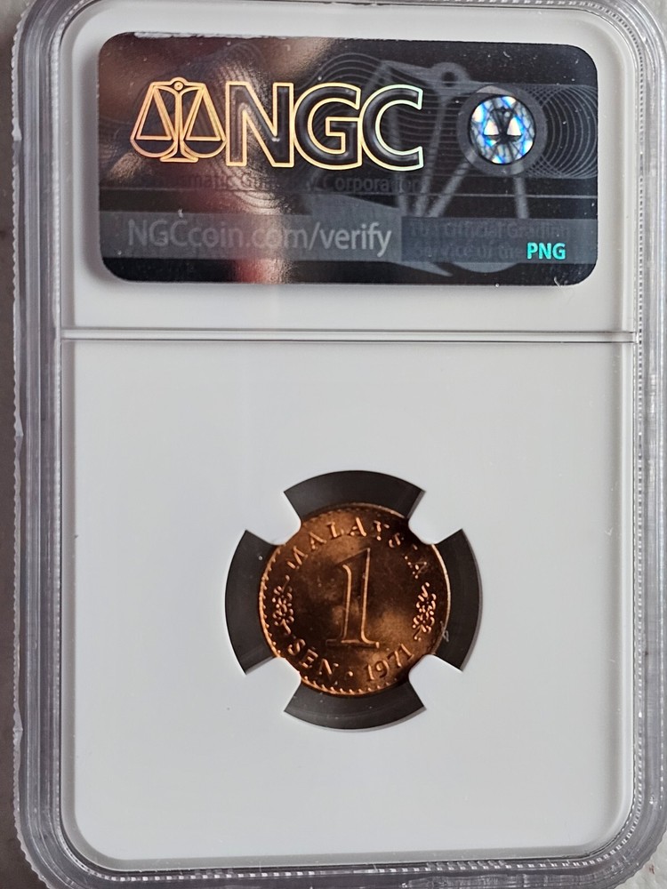 Malaysia 1 Sen 1971 NGC MS 64 RD