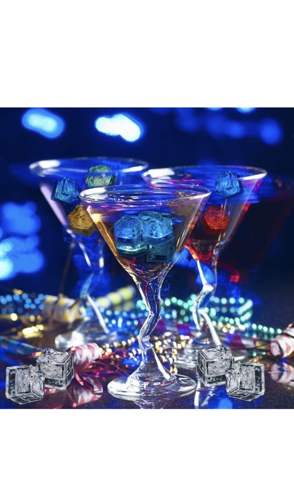 Light Up Ice Cubes,60 Pack Color Changing Led Ice Cubes for Drinks Glow