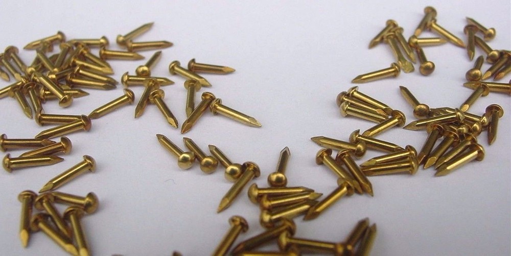 100 Solid Brass Escutcheon Pin Size #18 x 1/4"
