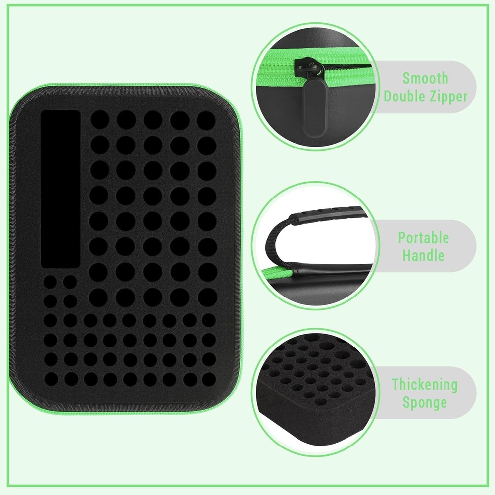 Battery Organizer Storage Case with Tester for AA AAA Button black-green