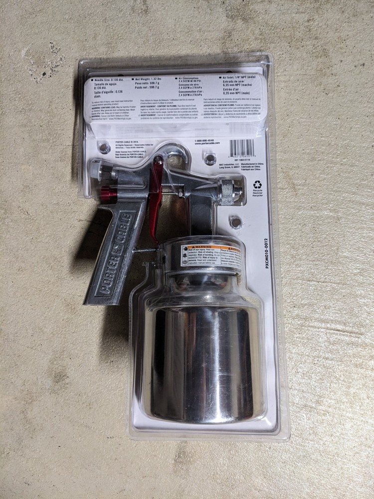 Porter Cable 1 Quart Basic Spray Gun (PXCM010-0012) Original Package