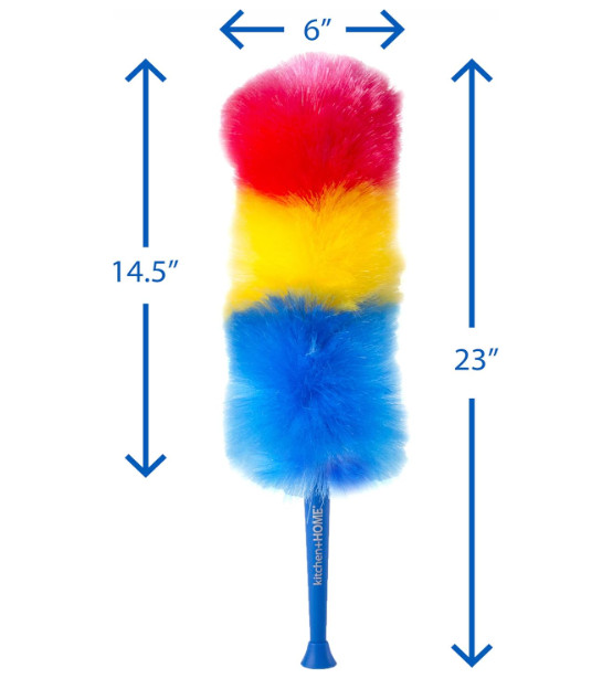 Kitchen + Home 23” inch Rainbow Static Duster - Electrostatic Feather Duster....