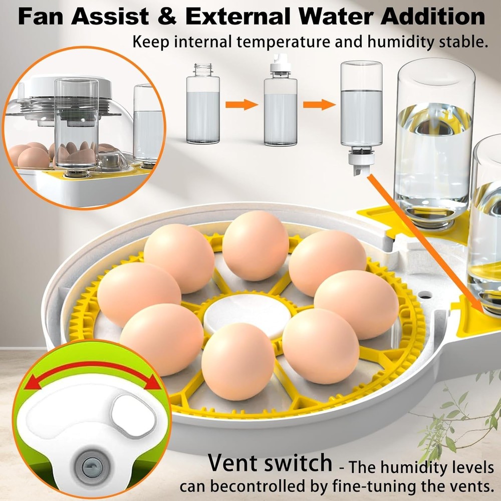 Egg Incubators for Hatching Eggs, 8/30 Chicken Egg Incubator with Automatic E...
