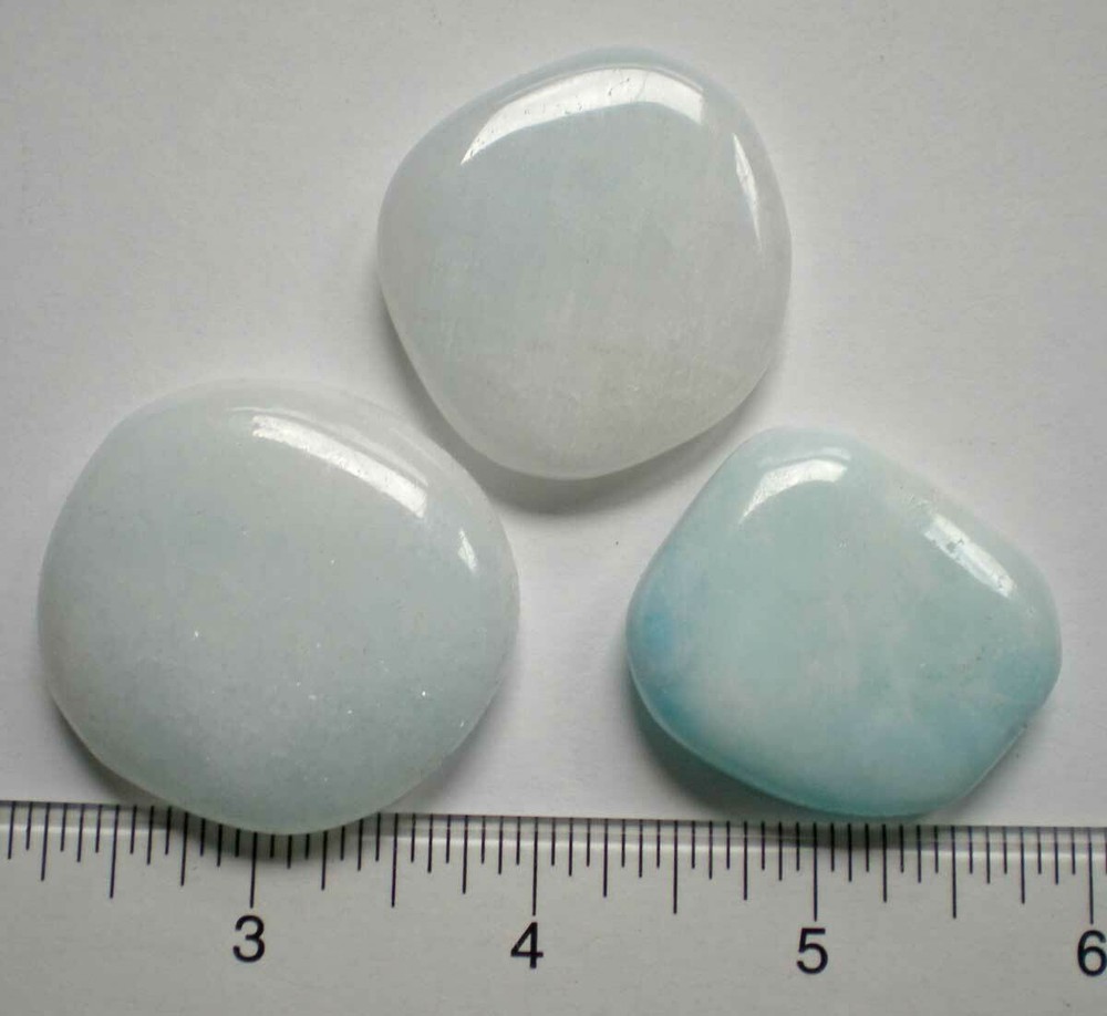 Blue Aragonite - 3 Small Palmstones sc980b
