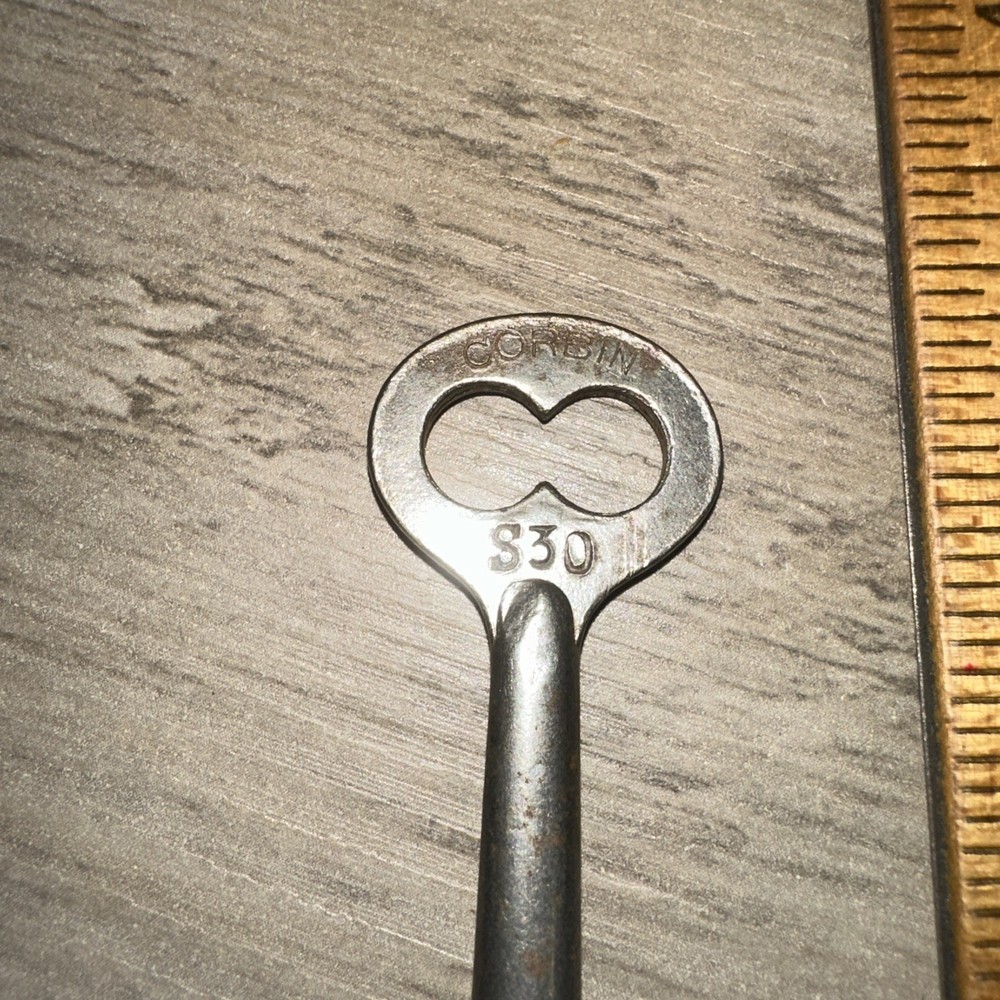 Antique Corbin Skeleton Key #S30 Solid Barrel Key
