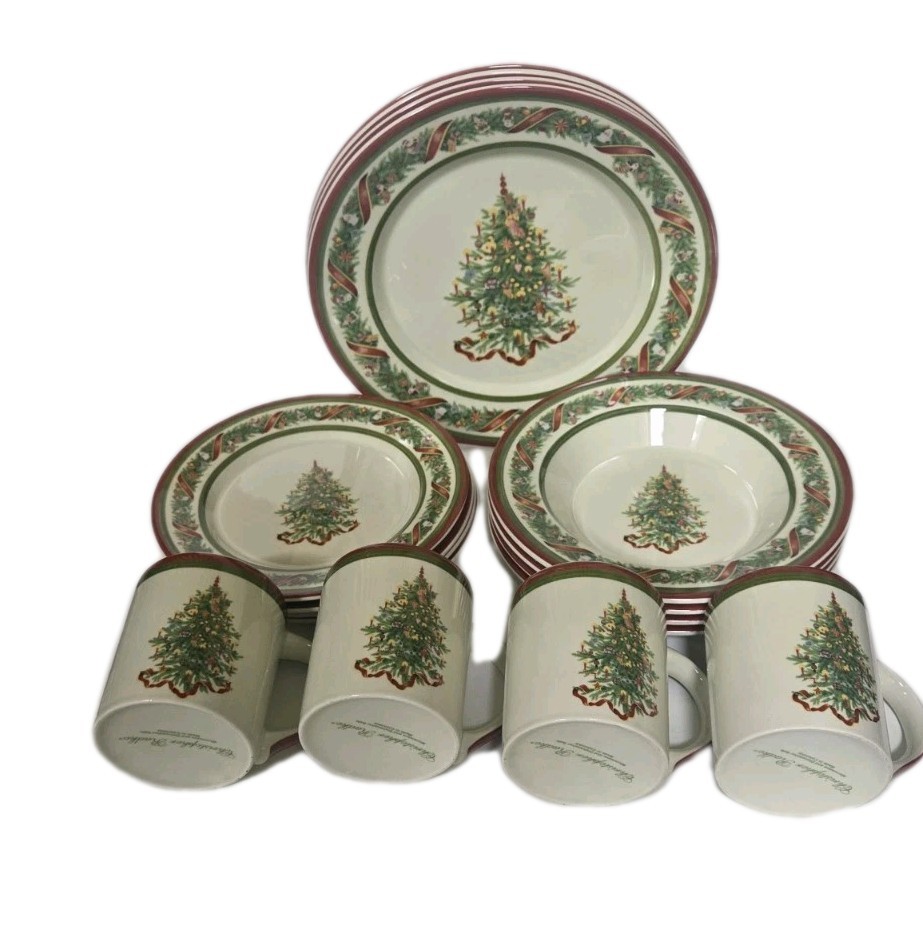 Vintage Christopher Radko Christopher's Tree 16 Piece Dinnerware Set Excellence