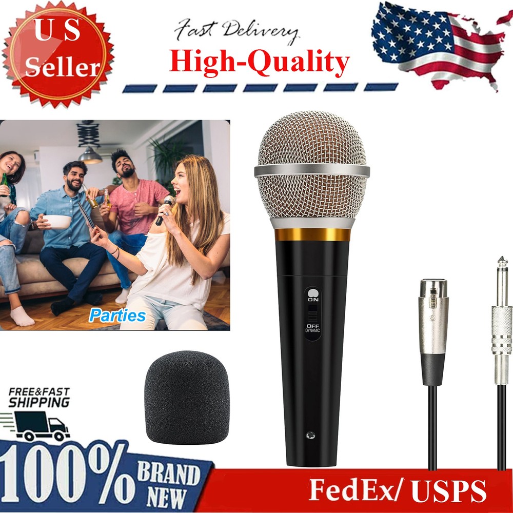 Handheld Dynamic Microphone With On/Off Switch 13ft Detachable XLR Cable