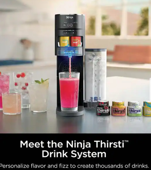Ninja Thirsti Drink System Sparkling & Still Beverage Maker Black