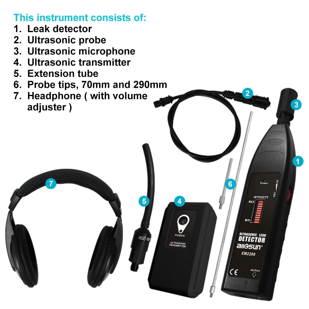 Pro Ultrasonic Leaking Detector Transmitter Auto Noise Finder, Electronic Ste...