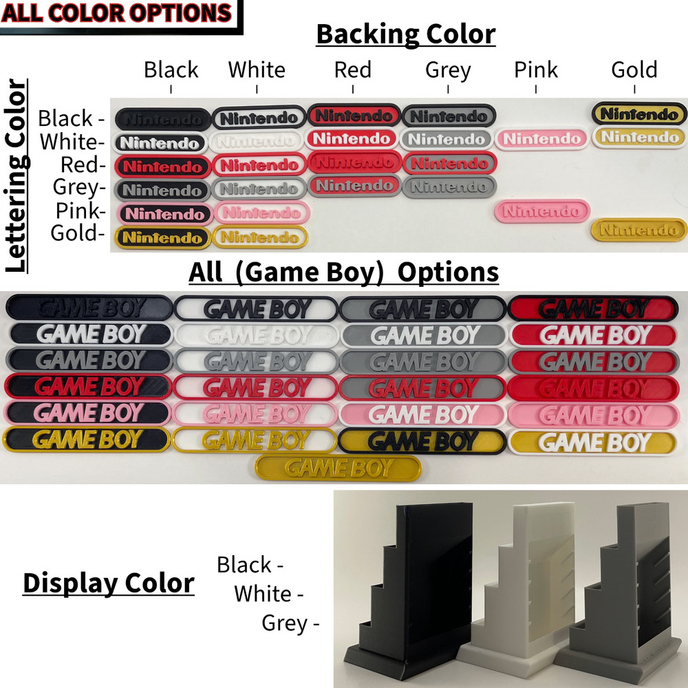 Nintendo Gameboy Original Display/Stand - DISPLAY ONLY (Customize Colors)