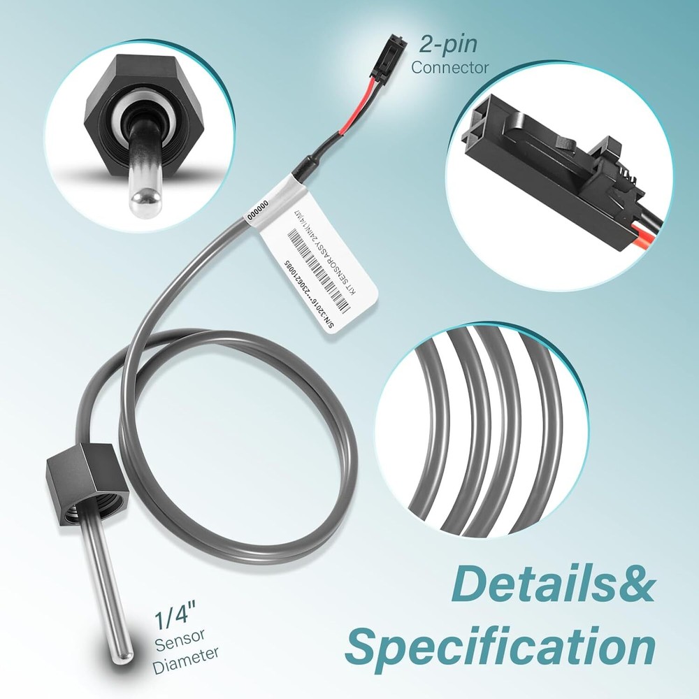 for Balboa Spa Heater M7 System 1/4" Sensor Diameter 24" Temp/Hi Limit Sensor