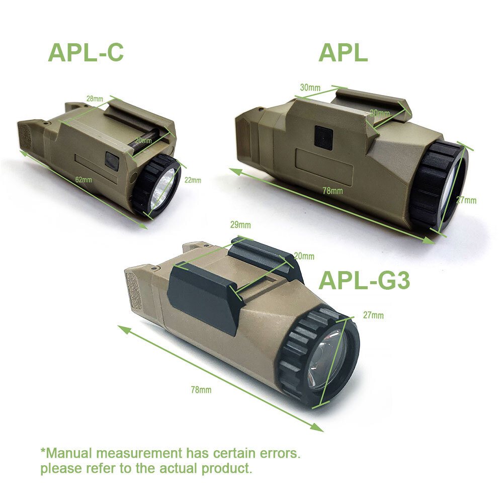 APL/APL-G3/APL-C Tactical Flashlight White Weaponlight Constant/Momentary SOTAC
