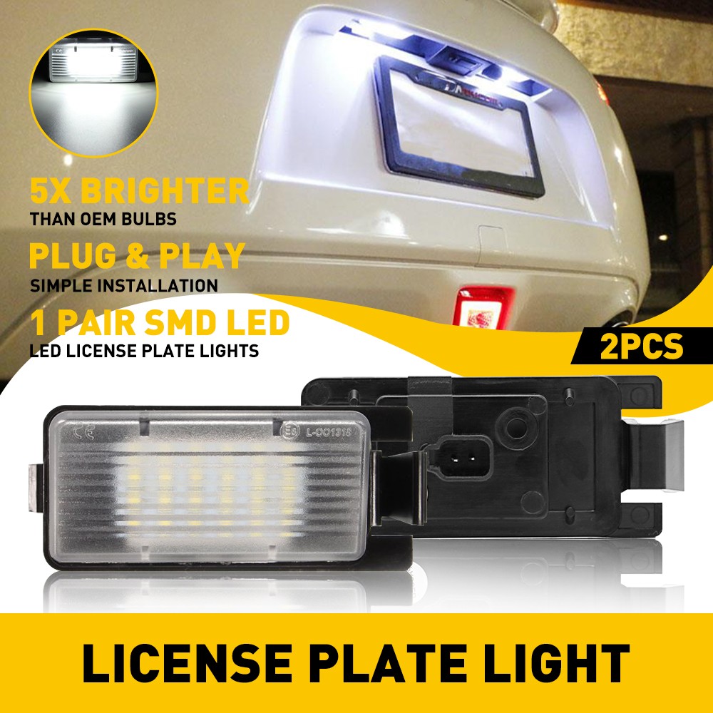 2PC LED License Lamp Plate Light Assembly Error Free For 2009-2014 NISSAN CUBE