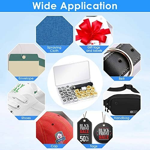 120 Sets Grommet Tool Kit 1/2 Inch - Eyelets, Setting Tools & Storage Box for Fa
