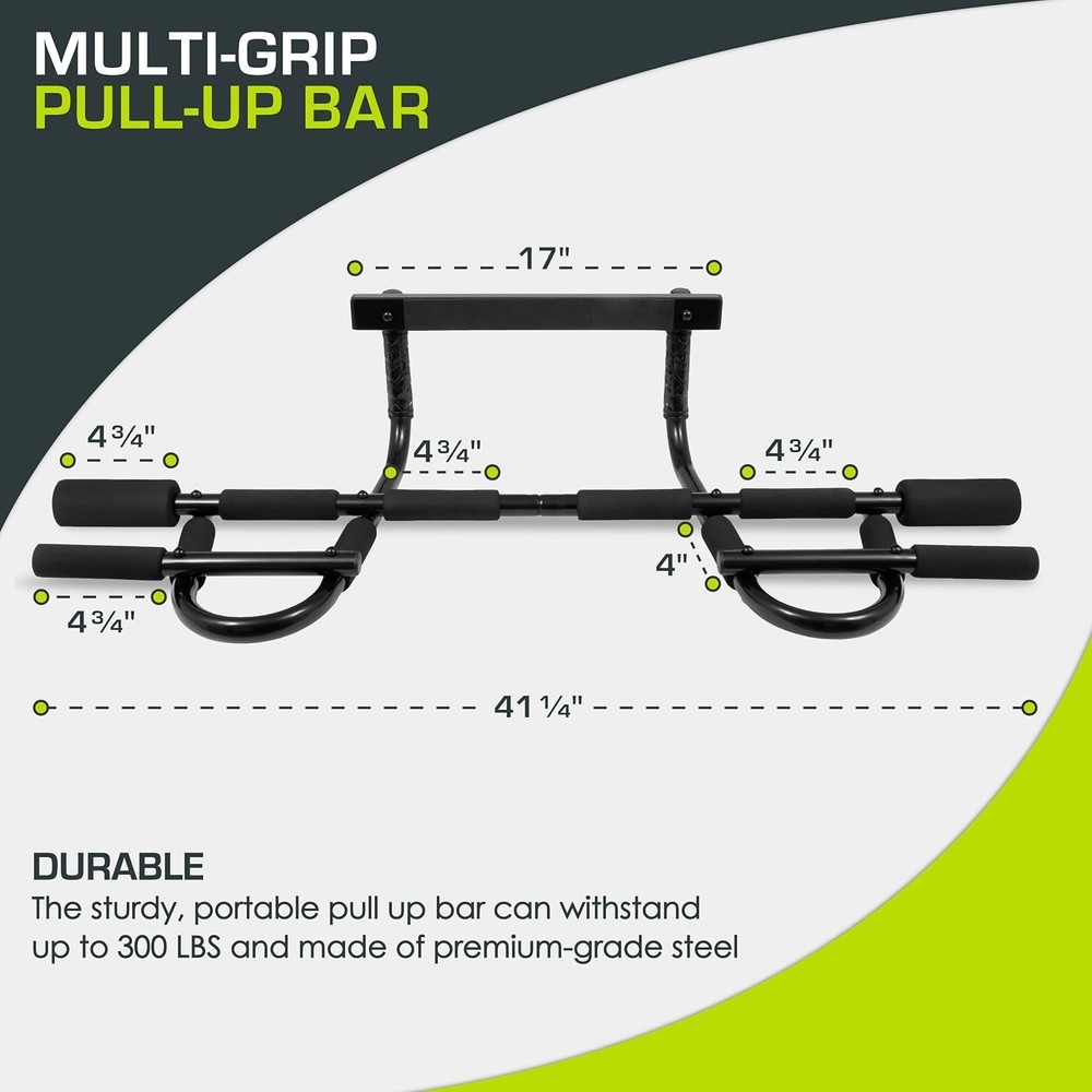 Sturdy Multi-Grip Pull Up Bar - Easy Installation for Strength Training at Home