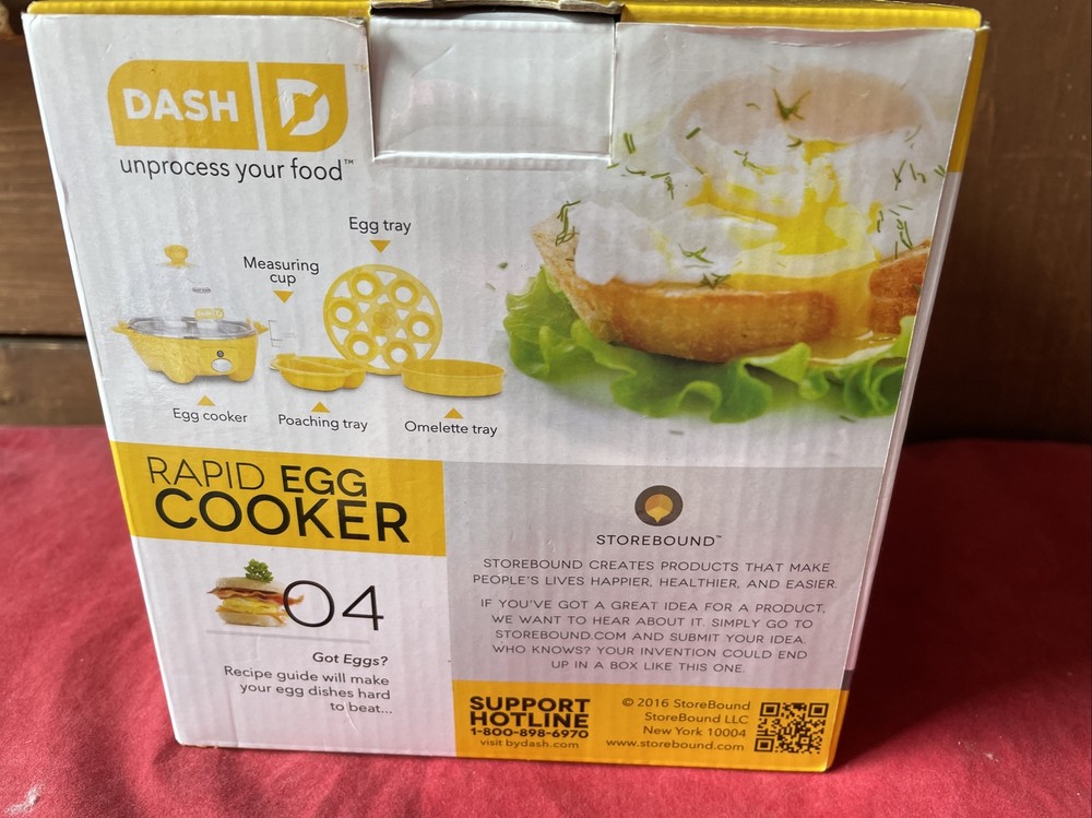 Dash Go Rapid Egg Cooker, Yellow New in Box