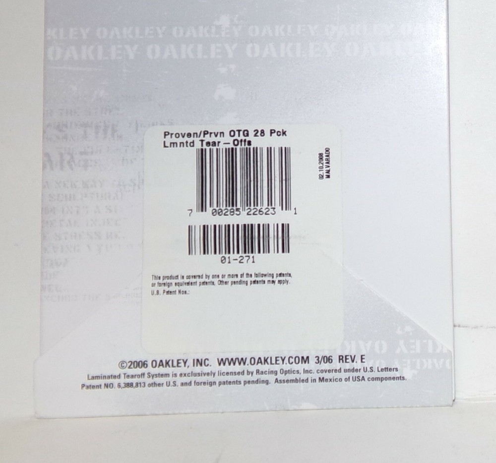 OAKLEY PROVEN/OTG LAMINATED TEAR-OFFS 28-PACK