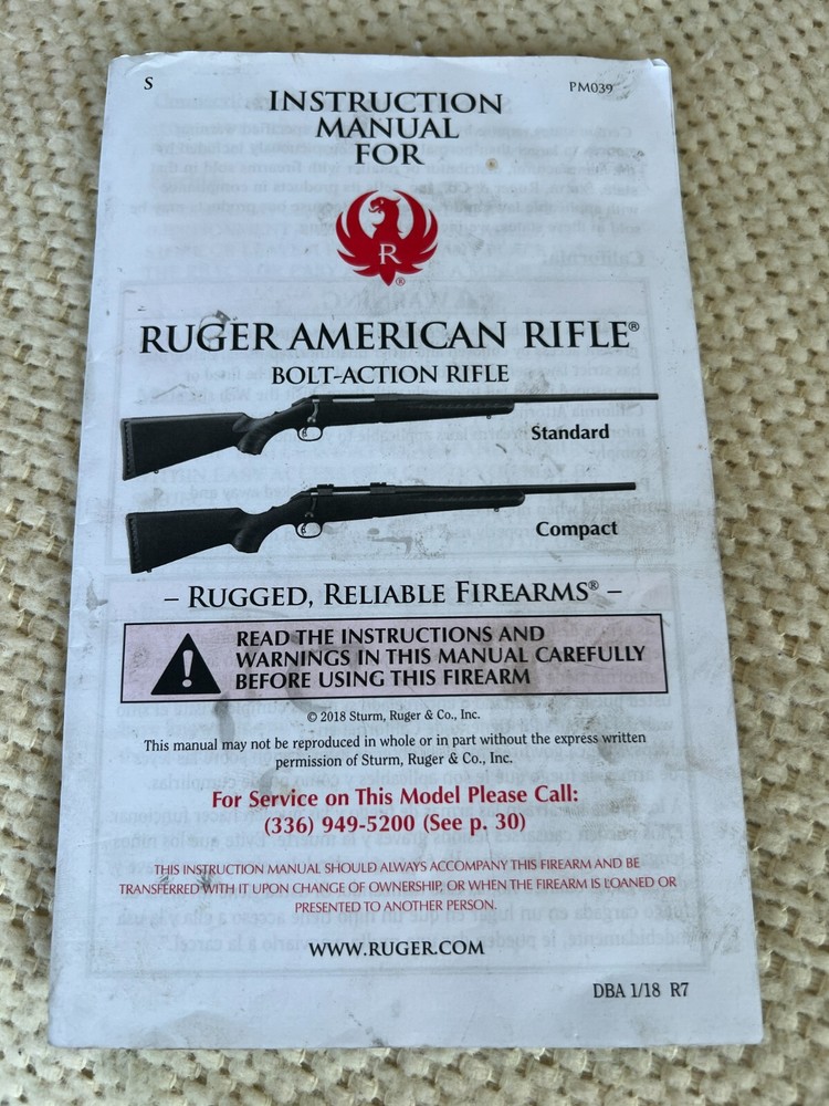 Roger Americal Rifle Instruction Manual
