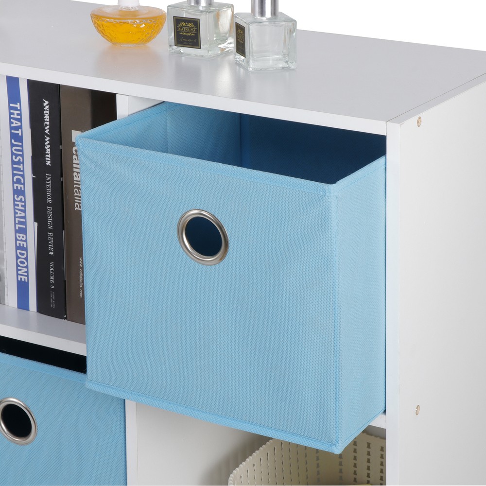 6 Cube Storage Cabinet Shelves Basic Bookcase Boxes Bookshelf Office Home