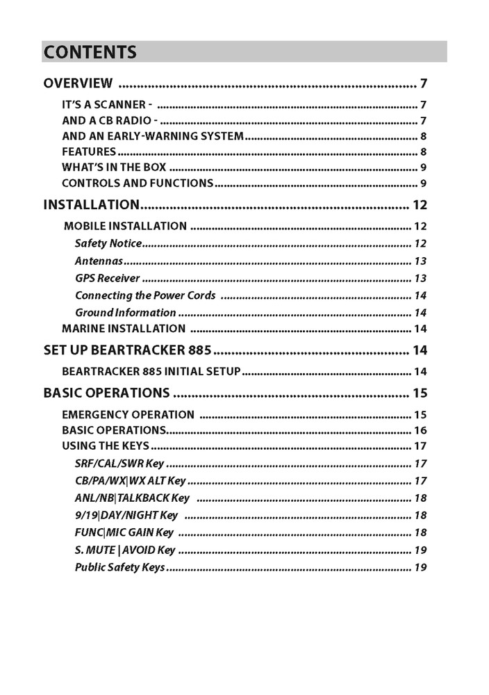 Uniden Bear Tracker 885 Instructions Operating Manual User Guide COIL BOUND