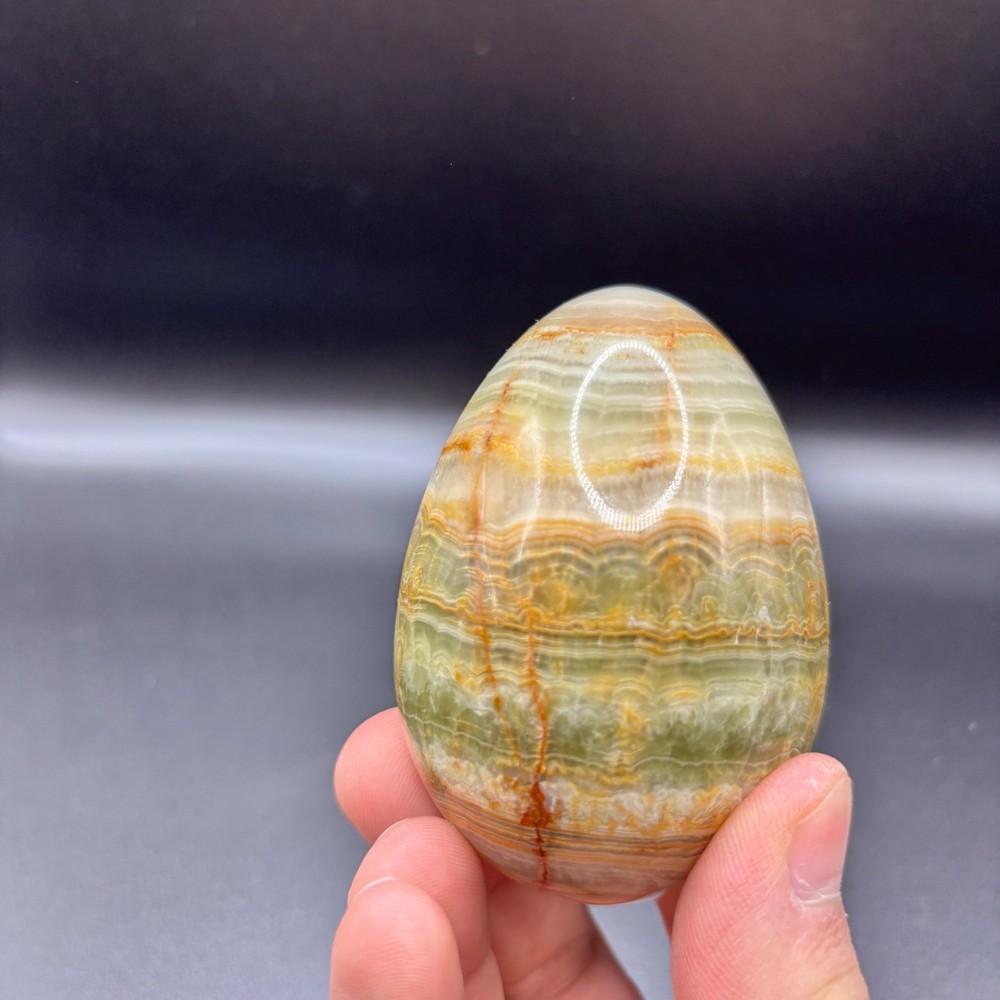 Vibrant Multi-Color Stone Sphere Egg (approx. 280 grams)