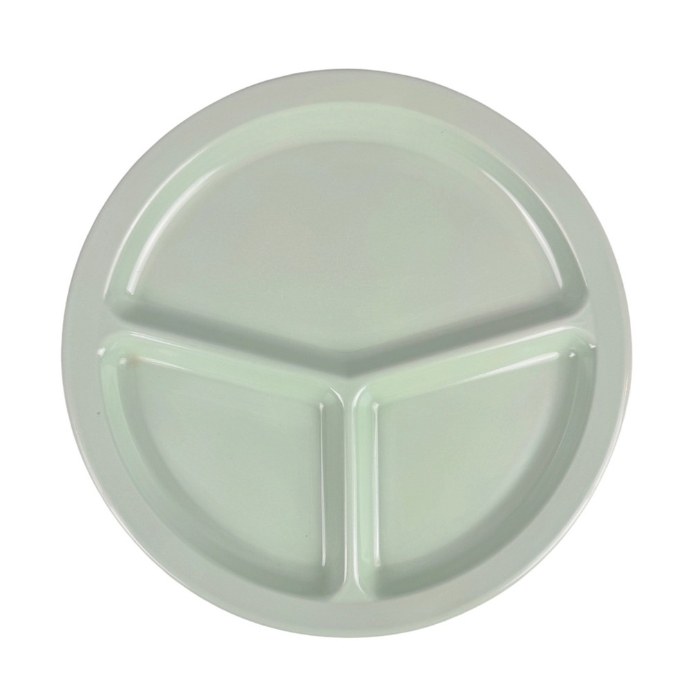 Texas Ware Pastel Green Melamine Divided Dinner Plate