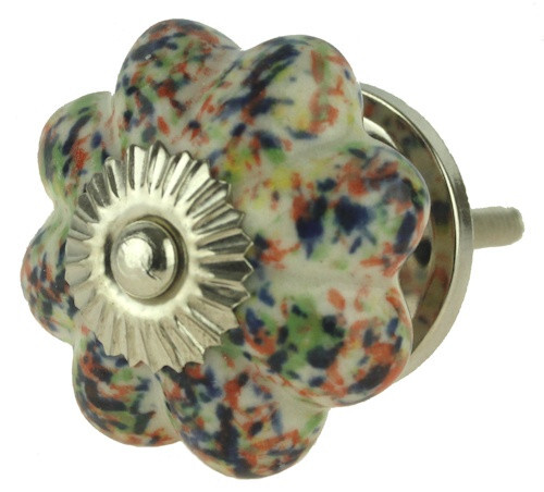 (5 Pack) 1-3/4 inch Speckled Ceramic Knob Multi-Colored
