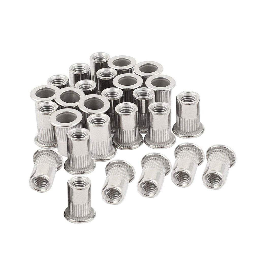 40Pcs 8-32 Stainless Steel Rivet Nuts Nutsert Threaded Rivet Insert Rivnuts 8-32