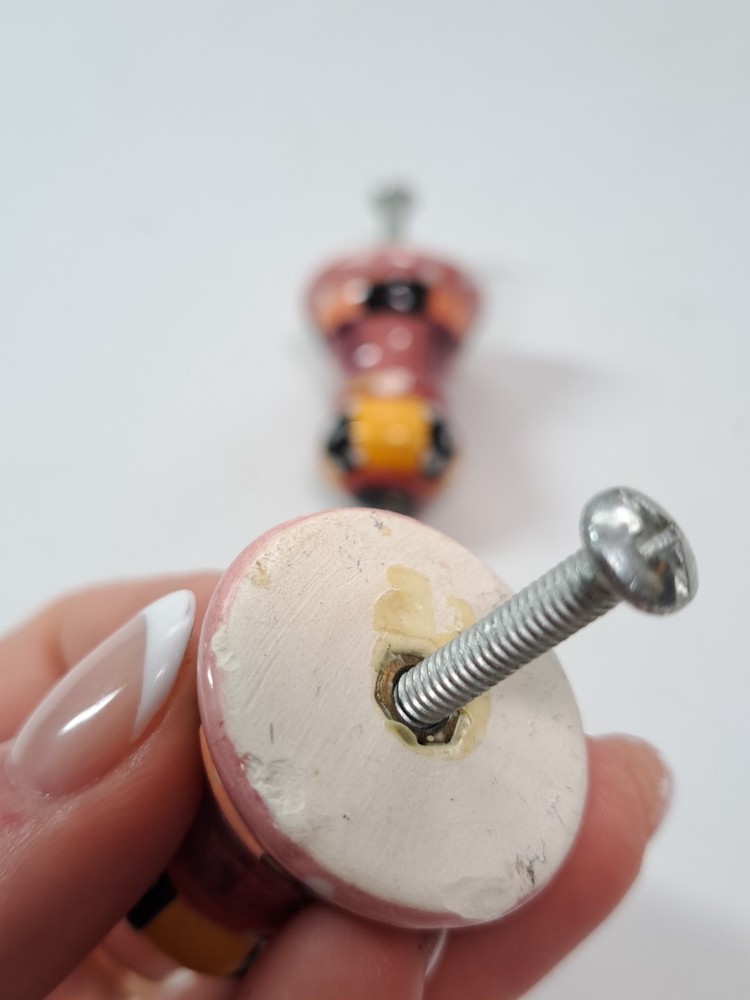 Set Of 3 Retro Style Hand Painted Drawer/Cabinet Knobs