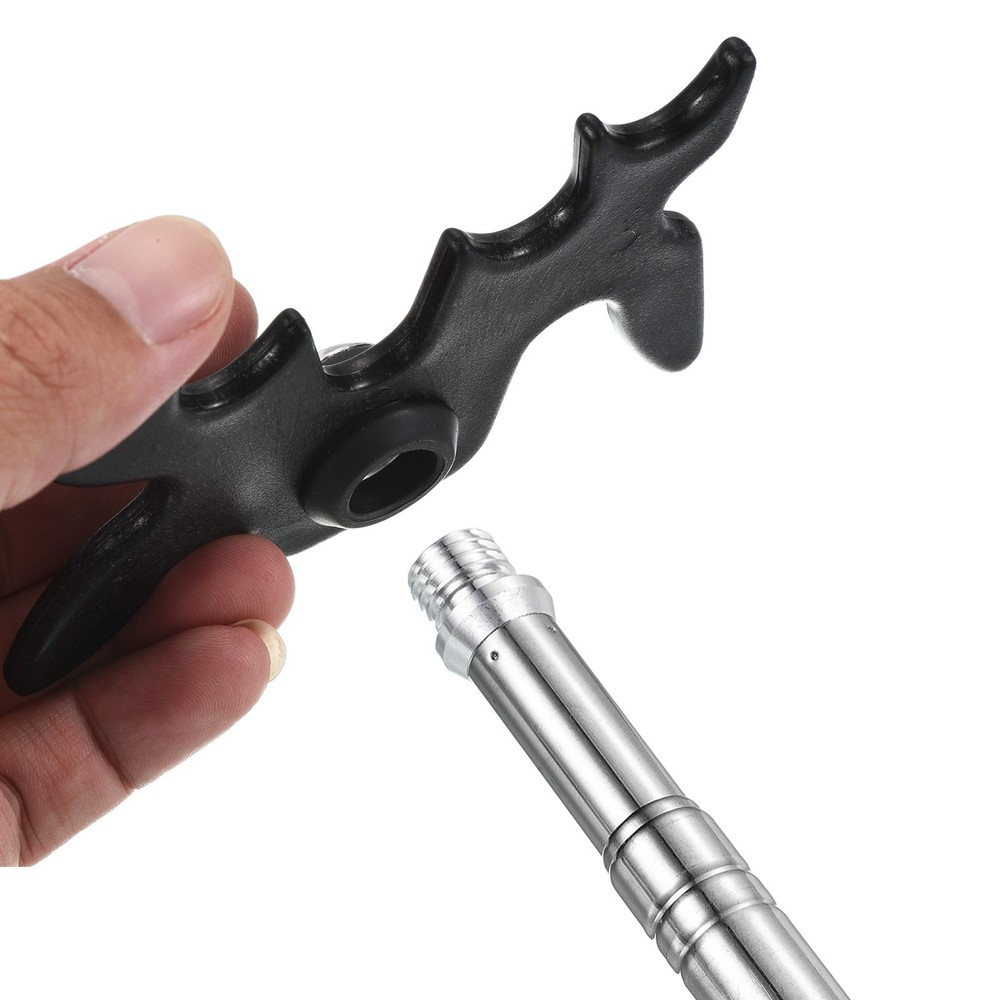 Billiard Stick Bridge Stick, Silicone Handle with Plastic Bridge Head, Black