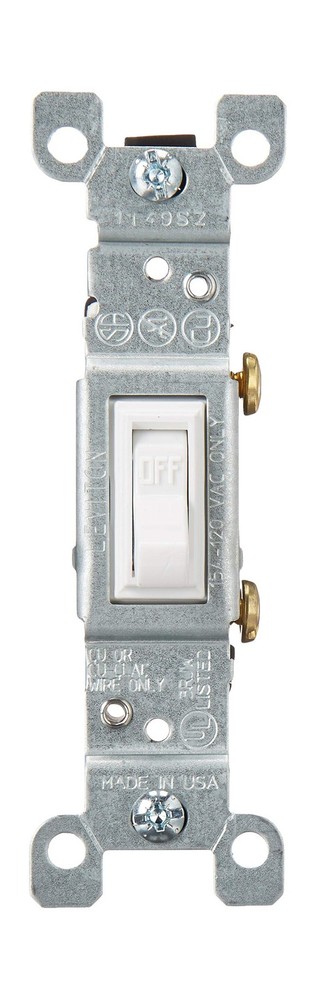 Leviton 15-Amp, 120 Volt, Toggle Framed Single-Pole AC Quiet Switch, Resident...