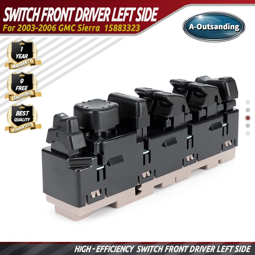 Front Driver Power Door Window Control Switch 15883323 Fits 2003-2006 GMC Sierra