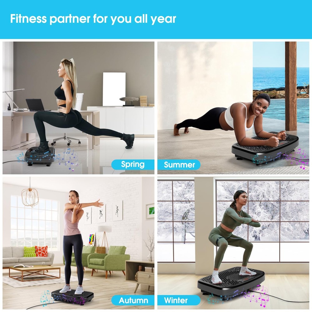 Vibration Plate Exercise Machine for Lymphatic Drainage, 450 Lbs Capacity