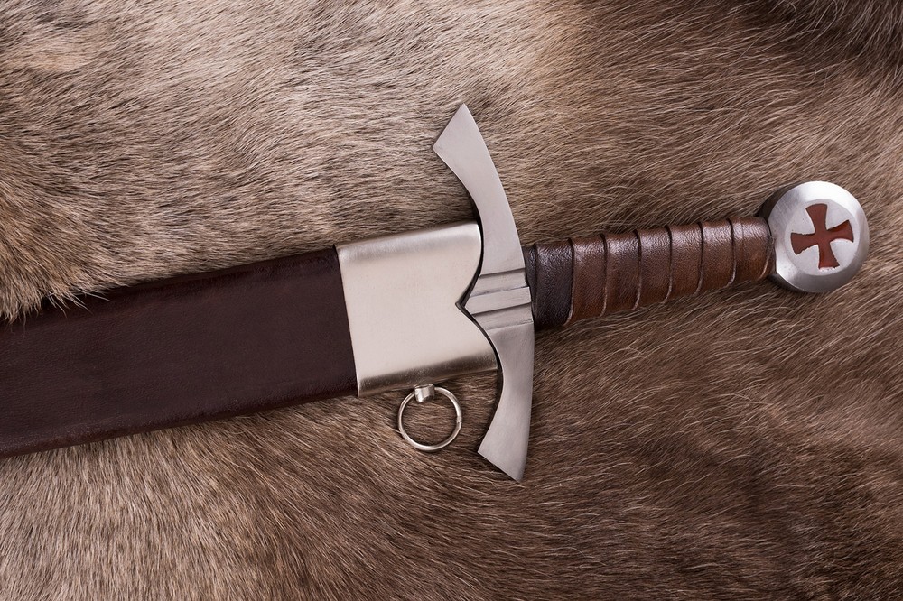 Scottish Templar Knight's Sword with Sheath